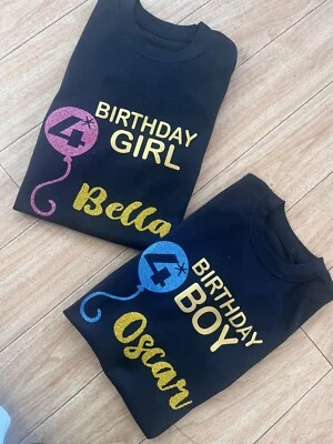 1st 2nd 3rd 4th 5th Birthday tshirt Balloon Top Boys Outfit party personalised - Image 1 of 4