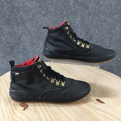 Keds Waterproof Rain Boots Womens 9.5 W Scout Black Canvas Wool Lace Up WF65576 - Image 1 of 4