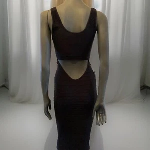 Bebe black Sexy dress Cut Out Back Shine Dress Size M/L - Picture 1 of 6