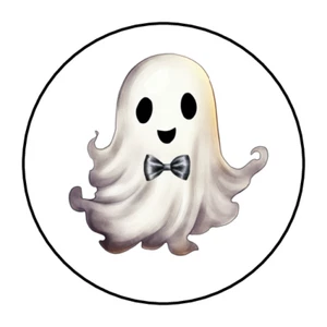 30 Halloween ghost envelope seals, stickers labels, tags, round - Picture 1 of 1