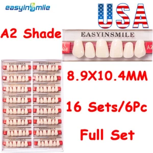 EASYINSMILE Komplettset Dental Acrylharz Dneture Falsche Zähne A2 Farbton EASYINSMI - Bild 1 von 12