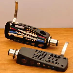 Guscio testa giradischi nero, alluminio leggero + fili argento ~ tutti i 7,4 g - Foto 1 di 12