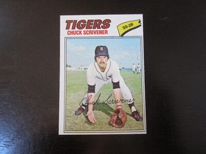 1977 Topps # 173 Chuck Scrivener Card Detroit Tigers