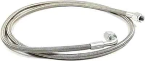 24" Turbo Oil Feed Line 24" Length Steel Braided AN4 90 Degree Straight Hose End - Picture 1 of 5