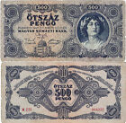 Hungary Banknote 500 Pengö 1945 Budapest Magyar Nemzeti Bank P-117a