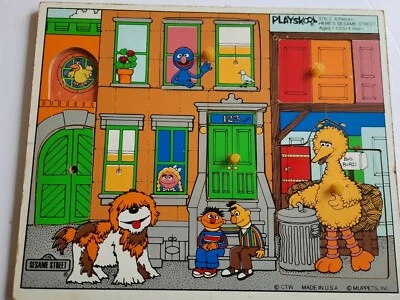 Lote de 2 PUZZLE BANDEJA MADERA VINTAGE Plaza Sésamo, Fisher Price animales 519 Foto 1 de 4