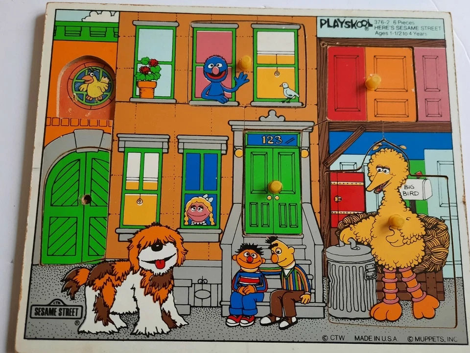 Lote de 2 PUZZLE BANDEJA MADERA VINTAGE Plaza Sésamo, Fisher Price animales 519 Foto 1 de 4