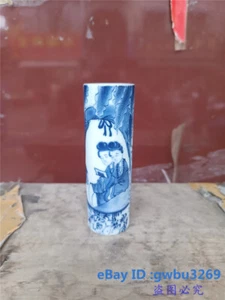 China Blue and white Porcelain Painting Beauty brush Pot Vase w Marks Gift 30090 - Imagen 1 de 8