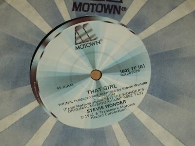 STEVIE WONDER  *OZ  7" 45 ' THAT GIRL ' 1981 VGC+ - Image 1 of 2