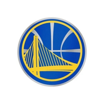 GOLDEN STATE WARRIORS MIRRORED AUTO BADGE CAR EMBLEM DECAL 4"X4" - Image 1 of 2
