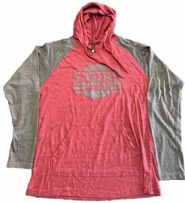 Hawk’s Bay Rojo Gris Hermanos Holandeses Manga Larga Sudadera con Capucha Camisa Sudadera L DB Foto 1 de 4