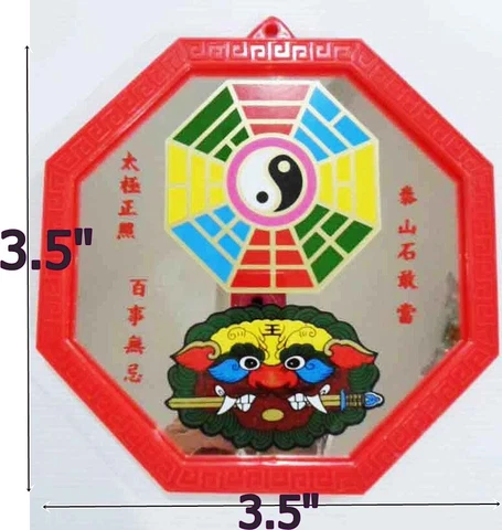 2x Octagonal Yin Yang Mirror Tiger Sword 8 Direction Talisman Fortune X'mas Gift Cover