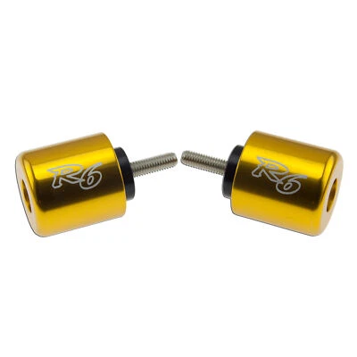 Controle deslizante de peso dourado para Yamaha YZF 06-19 R1 extremidade da barra de punho CNC R6 parada gravada - Imagem 1 de 2