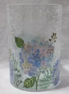 Porta tarros grande Yankee Candle Clear Crackle J/H HORTENSIAS flores florales - Imagen 1 de 5