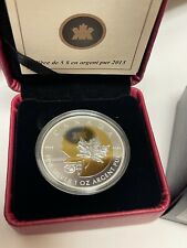 CANADA  2013 SILVER MAPLE LEAF $5 1 Oz Gold Plating  25TH ANNIVERSARY