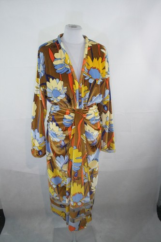 Bellissimo abito Fendi marrone con fiori (NUOVO) taglia 34 355 355 *si prega di misurare*