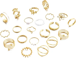 22 Stück Offene Knuckle Ringe Set für Frauen Mädchen Vintage Gold Ringe Boho Sta - Bild 1 von 7