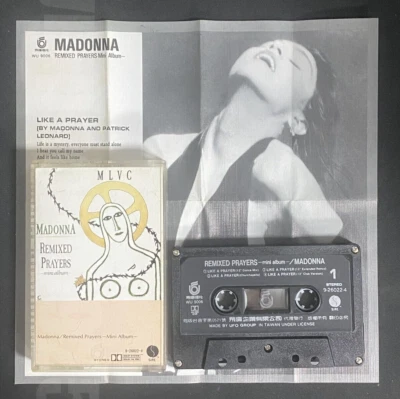1989 Madonna Remixed Prayers Mini Album Taiwan Ltd 8 Tks Cassette Tape W/Insert - Image 1 of 4