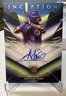 2023 Bowman Inception Adan Sanchez Blue Auto /99 Chicago Cubs  - Image 1 of 2
