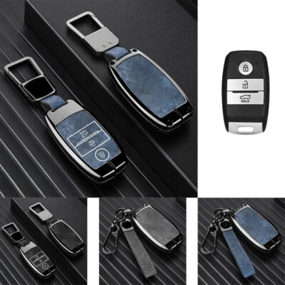 Zinc Alloy Leather Car Key Case Cover For Kia Picanto Optima Sedona Sportage K3 Foto 1 de 4