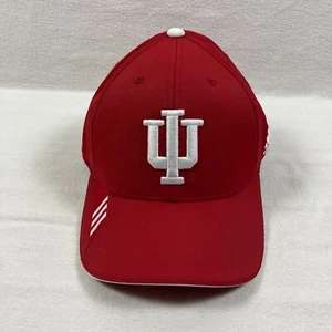 NWT Indiana University Hat Mens S/M Red Adidas Flex Fit Climalite Hoosiers Cap - Picture 1 of 10