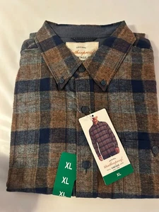 Camisa para hombre impermeable vintage multi franela manga larga abotonada XL NUEVA CON ETIQUETAS - Imagen 1 de 6