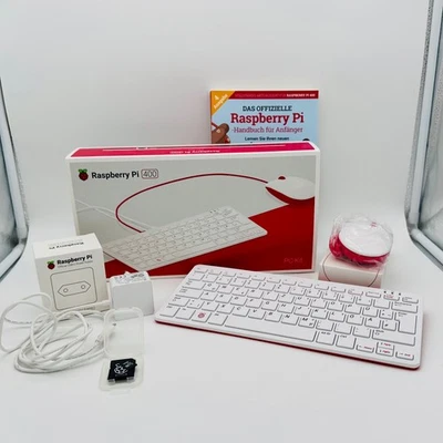 Raspberry Pi 400 Kit (microSD 16 GB, DE Tastaturbelegung, Netzteil, Maus, Buch) - Bild 1 von 4