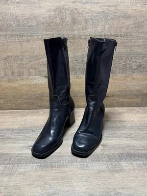 Botas Enzo Angiolini de cuero negras con punta cuadrada para mujer talla 10 Foto 1 de 4