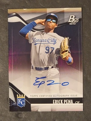 2021 Bowman Platinum Erick Pena Autograph Card #TOP-58 - Image 1 of 2