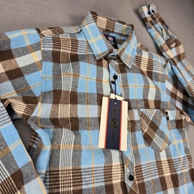 Phat Farm Flannel Shirt Youth Boys Size 14 - 16 Warm Blue New NWT Cozy Cute - Image 1 of 4