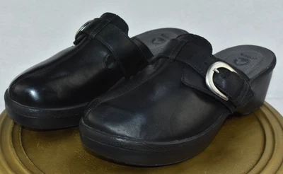 Zapatos Crocs Cobbler para mujer talla 10 zuecos de cuero negro con hebilla 15513 Foto 1 de 4
