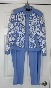 Carlisle 2 pc Silk Jacket and Linen blend Pants size 8 Stunning - Picture 1 of 19