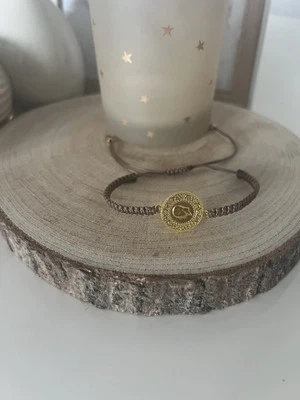 Ceyrek Bileklik|Armband| vergoldet|Altin Kaplama-Atatürk Münze|Makramee Taupe - Bild 1 von 4