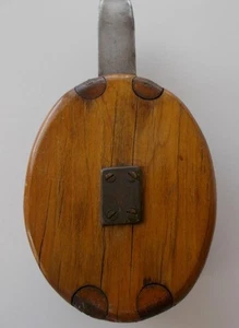 Vintage Holz Segelblock 7/8" Scheibe OAL 8 1/2" SS Hoop Markenlos Riemenscheibe - Bild 1 von 5
