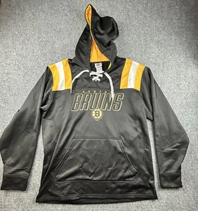 Boston Bruins NHL Hockey Schnür Hoodie Sweatshirt Größe Large Herren schwarz/gold - Bild 1 von 8