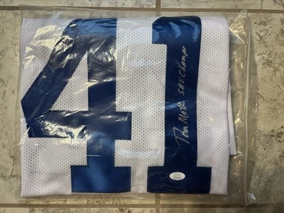 Tom Matte SBV Champs Autographed XL NFL Indianapolis Colts Jersey JSA Certified - Image 1 of 2