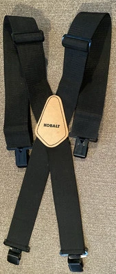 Kobalt Heavy Duty Black Elastic And Brown Leather Clip Suspenders - Image 1 of 4