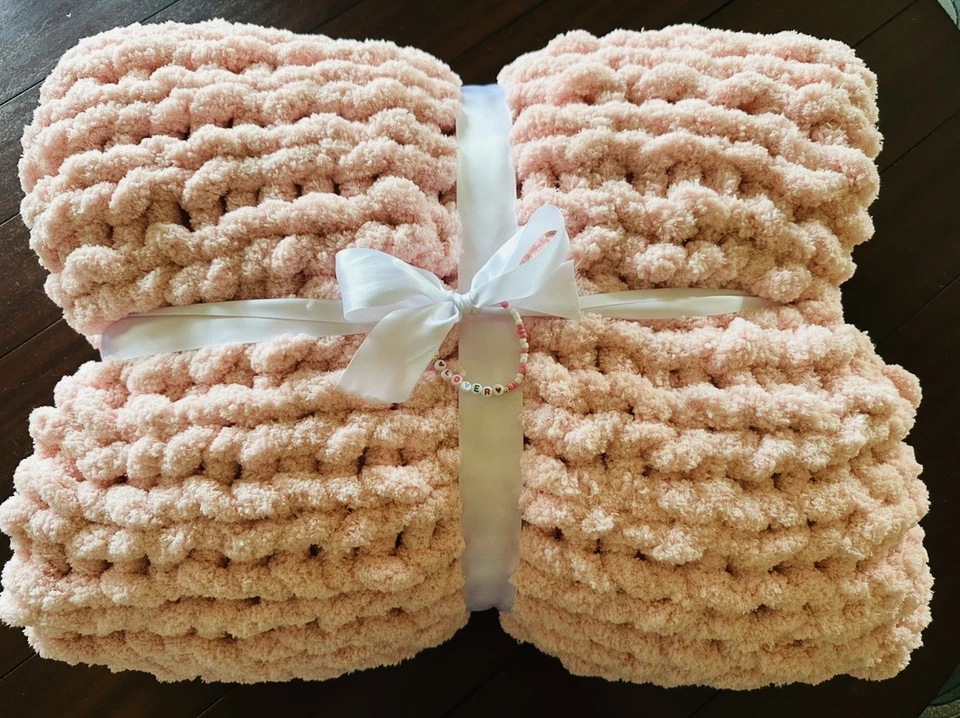 Taylor Swift Eras Tour Inspired Chunky Knit Blanket Pink Lover  Album Themed - Image 1 of 1