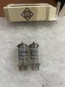 Telefunken ECC82 12AU7 ECC802S Smooth Plate NOS NIB Matched Pair - Picture 1 of 9