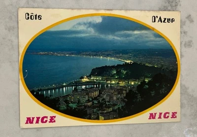 Night View From Mount Alban Nice Postcard - Image 1 of 2