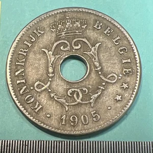 1905 BELGIUM 10 CENTIMES COIN- Free Shipping. Lot 33frf - Picture 1 of 5
