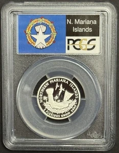 2009-S N. Mariana Islands 90% SILVER Quarter ~PCGS PR69DCAM Flag Label - Picture 1 of 2