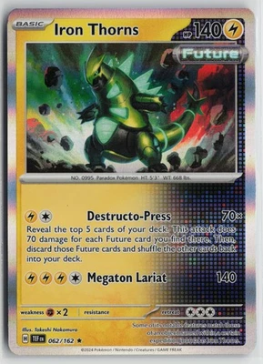 Pokemon Iron Thorns 062/162 SV05: Temporal Forces Holo card - Image 1 of 2