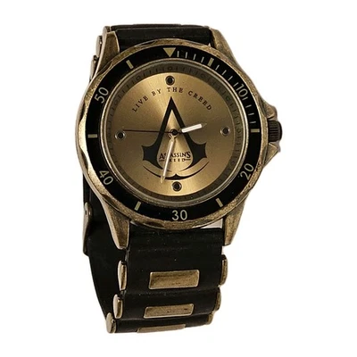 Assassin's Creed 2016 Ubisoft Accutime Wristwatch Gold & Brown Needs Battery - Photo 1/4