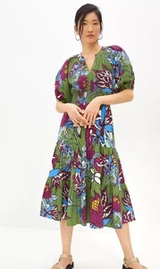 Anthropologie Conditions Apply floral midi dress boho tiered size 6 UK 10 - Picture 1 of 8