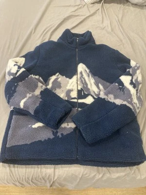 Chaqueta polar Asos Mountain Landscape con capucha cremallera completa grande invierno Foto 1 de 4