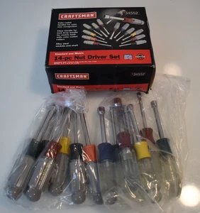 Sears Craftsman USA METRIC & SAE 12pc Nutdriver Set 34552 Rare Nos - Picture 1 of 3