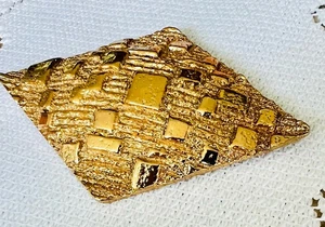 Huge Vintage Mid Century Modernist Napier Gold Tone Statement Pin Brooch - Picture 1 of 8