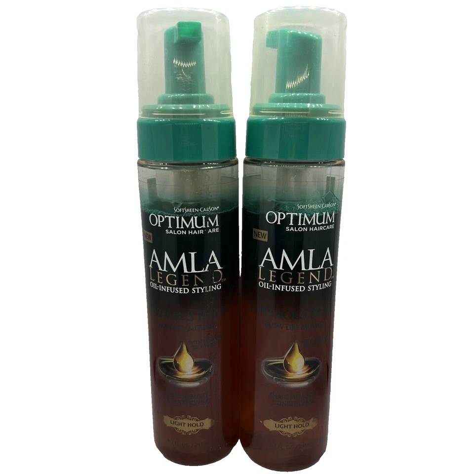Pacote com 2 mousse SoftSheen Amla óleo infundido estilo sopro seco 8,3 oz suporte leve - Imagem 1 de 4