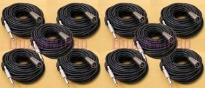 10x 25FT XLR 3Pin Male to 1/4" Mono Plug Mic Microphone Audio Cord Cable 25' Ft - Picture 1 of 1